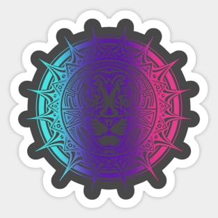 Rainbow head lion tribal Sticker